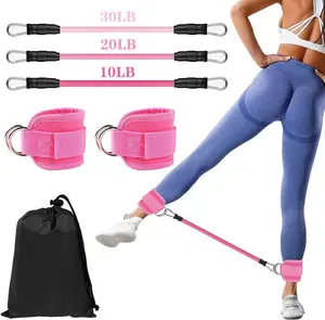 Ankle Resistance Bands, Multi-Color with Protective Sleeve, Perfect for Home Glute Workouts, Yoga, Pilates, Kickback Hip Fitness Training, Suitable for Men and Women, Adjustable