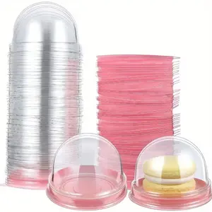 20/50/100pc Reusable Elegant Mini Dessert Cake Boxes, Plastic Clear Design with Dome Lid for Treats, Ideal for Holidays & Parties, Baking Supplies