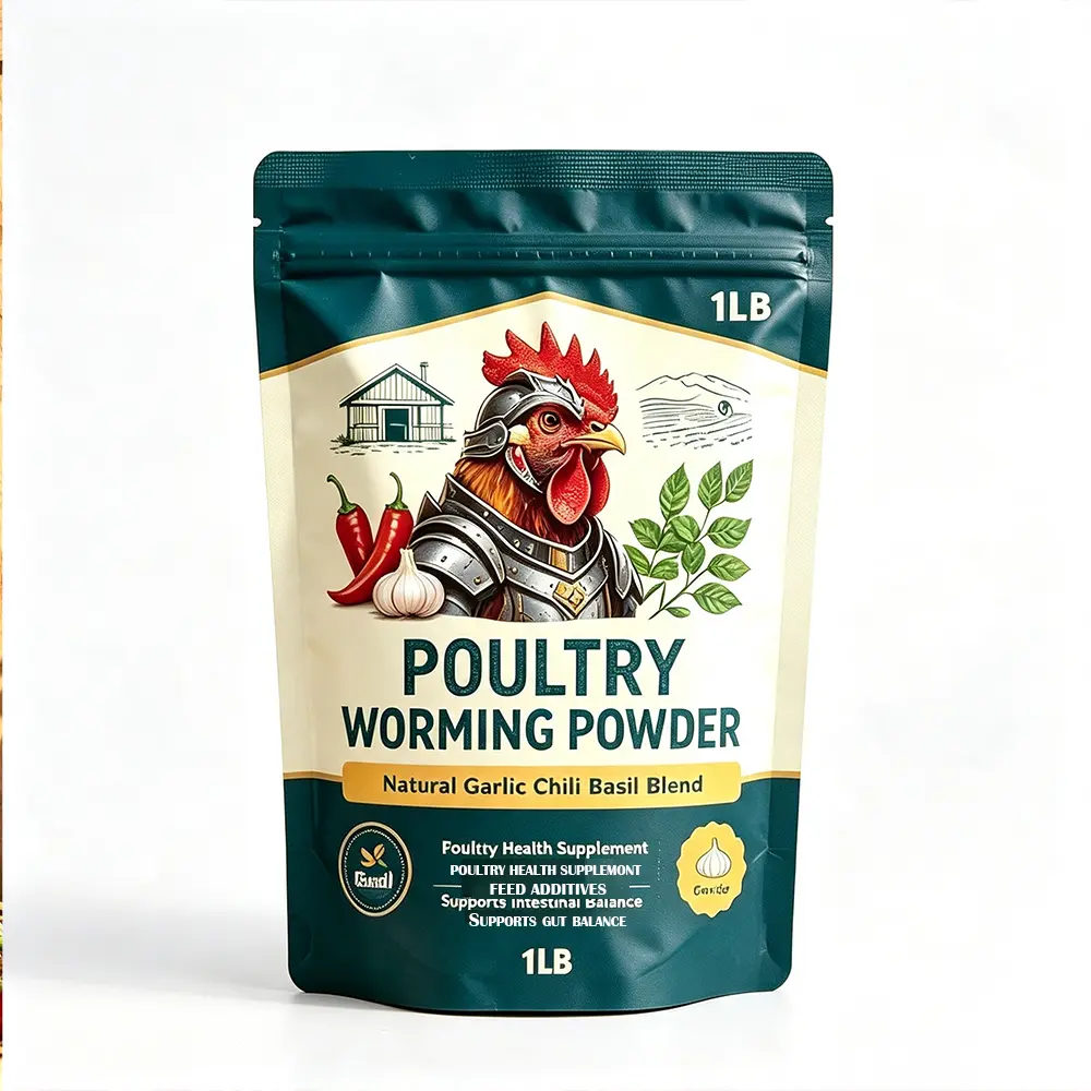 Chicken De-Wormer Powder, All-Natural Chili Blend Formula, US-Made Poultry Wormer, XL 1 lb (16 oz) Pouch