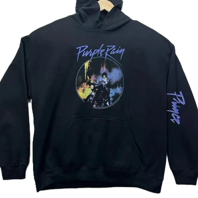 Prince Purple Rain Hoodie, Retro Prince Fan Music Graphic, Live Concert Graphic Tee, Purple Rain Album Shirt