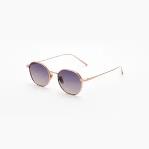 【AURA】 Featherlight Titanium Frame Sunglasses with Nylon Lenses - Vintage Round Retro Shades for UV Protection, An Essential for Travel men's  sunglasses