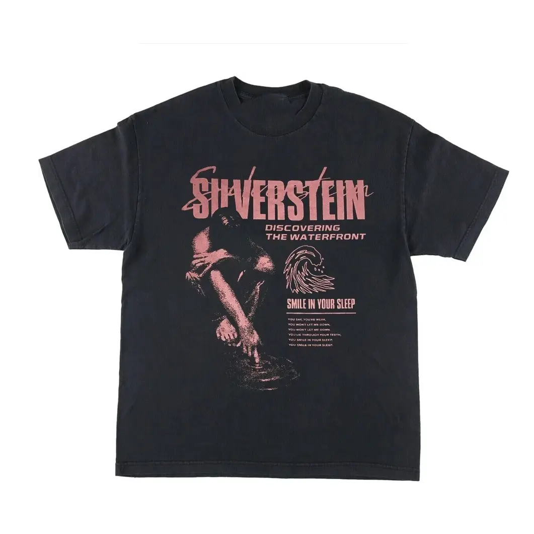Silverstein Band Smile In Your Sleep Black T-Shirt, Unisex Cotton One Side T-Shirt Fabric Menswear