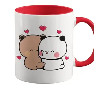 Bubu and Dudu Ceramic Coffee Mug, 11 Oz, Couple Gift, Peach And Goma, Bubu And Dudu, Lovers Gift, Cute Gift, Mug For Girlfriend #297