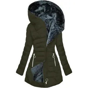 Winter Coats for Women Fuzzy Sherpa Fleece Lined Puffer Jackets Plus Size Thermal Warm Thicken Hooded Quilted Jacket