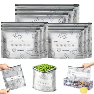 Reusable Aluminum Foil Sealable Storage Bags, Aluminum Foil Freezer Bags with Zipper Lock for Food Storage & Freezing (3 Sizes)