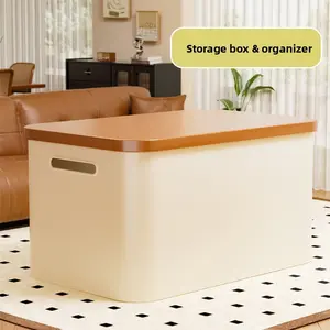 Storage Box with Lid for Household Snacks and Toys, Desktop Organizer, Kitchen Cabinet Plastic Storage Box