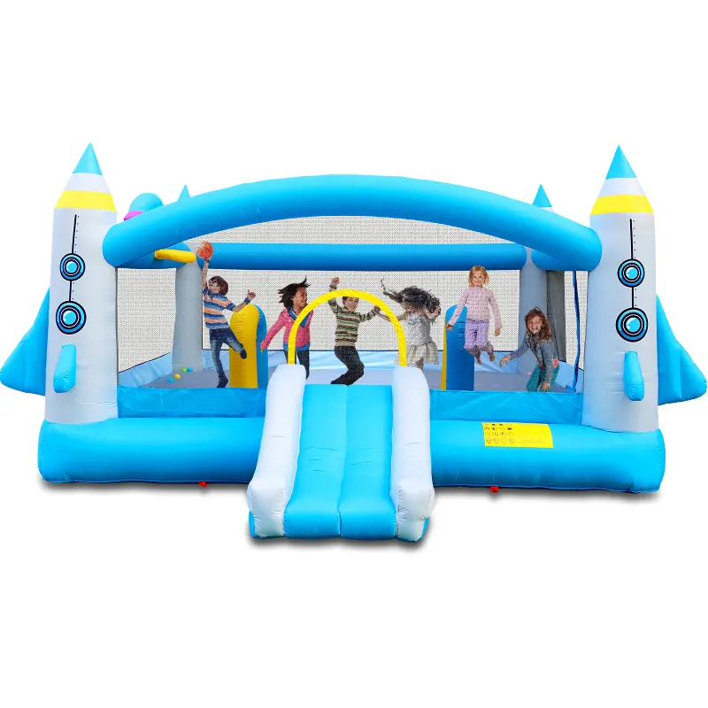Multifunctional Jump 'n Slide Inflatable Bouncer for Kids Complete Setup with Blower - 198" x 180" Play Area - 96" Tall, Bounce House Inflatables & Bouncy Castles, Inflatables & Bouncy Castles