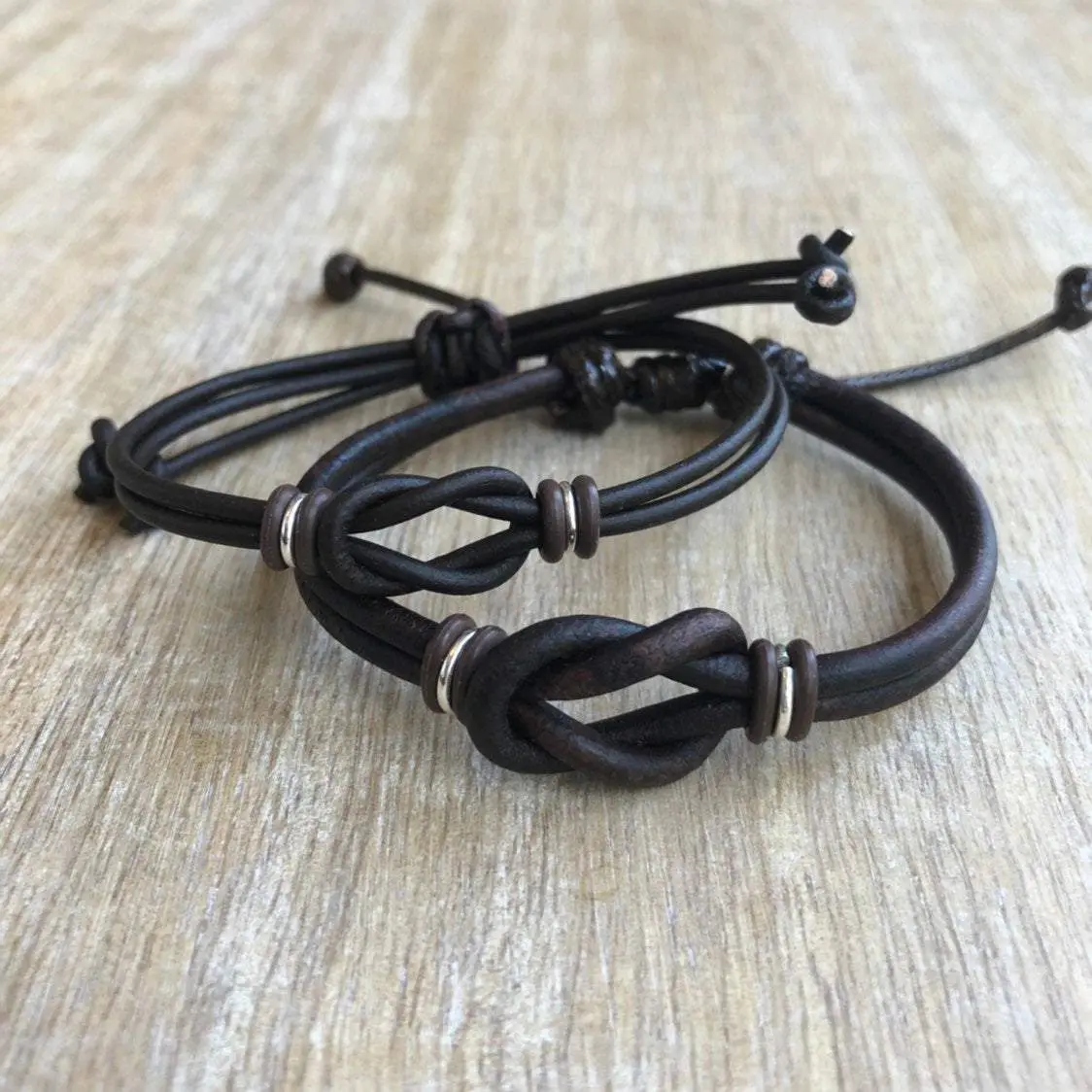 Nautical Knot Leather Couple Bracelets
