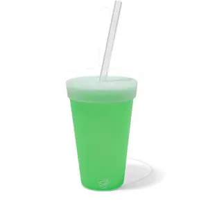 Silipint 16oz Glow-in-the-Dark Silicone Straw Tumbler – Premium LFGB-Certified, 100% Food-Grade Reusable Water Bottle – Unbreakable, BPA-Free, Dishwasher Safe, Washable & Eco-Friendly Drinkware for Everyday Use, Parties, Birthdays Bottled Mug