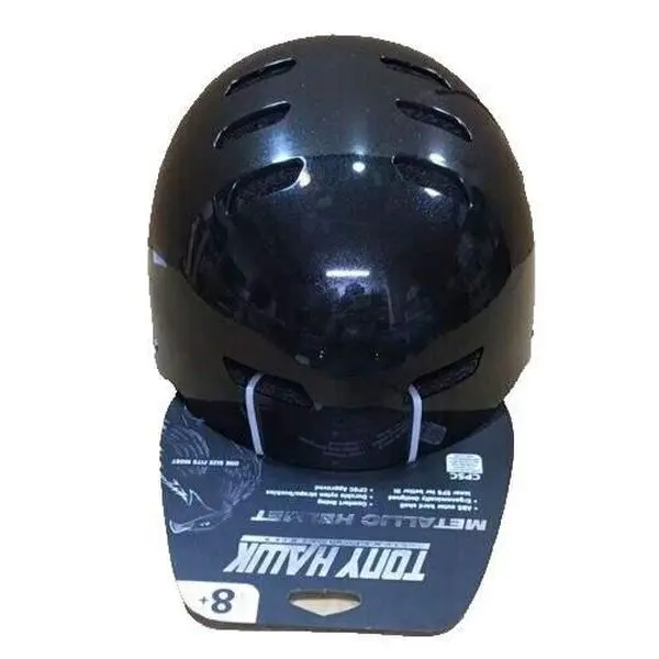 Tony Hawk Black Metallic Youth Helmet Kids 8+ Safety Gear Protective Helmet