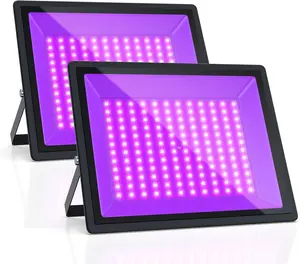 150W UV Black Light, Powerful IP66 Waterproof LED Lamps for Neon Glow Party, Halloween, Christmas Decor and Art Displays in Large Space (150W (2 Pack))