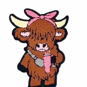 Iron on patch highland cow large
