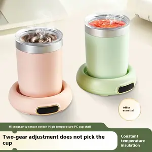 Office Essential Coffee Cup Heater for Desk Home Kitchen USB Heating Coaster with Constant Temperature Insulation & Two-gear Adjustment