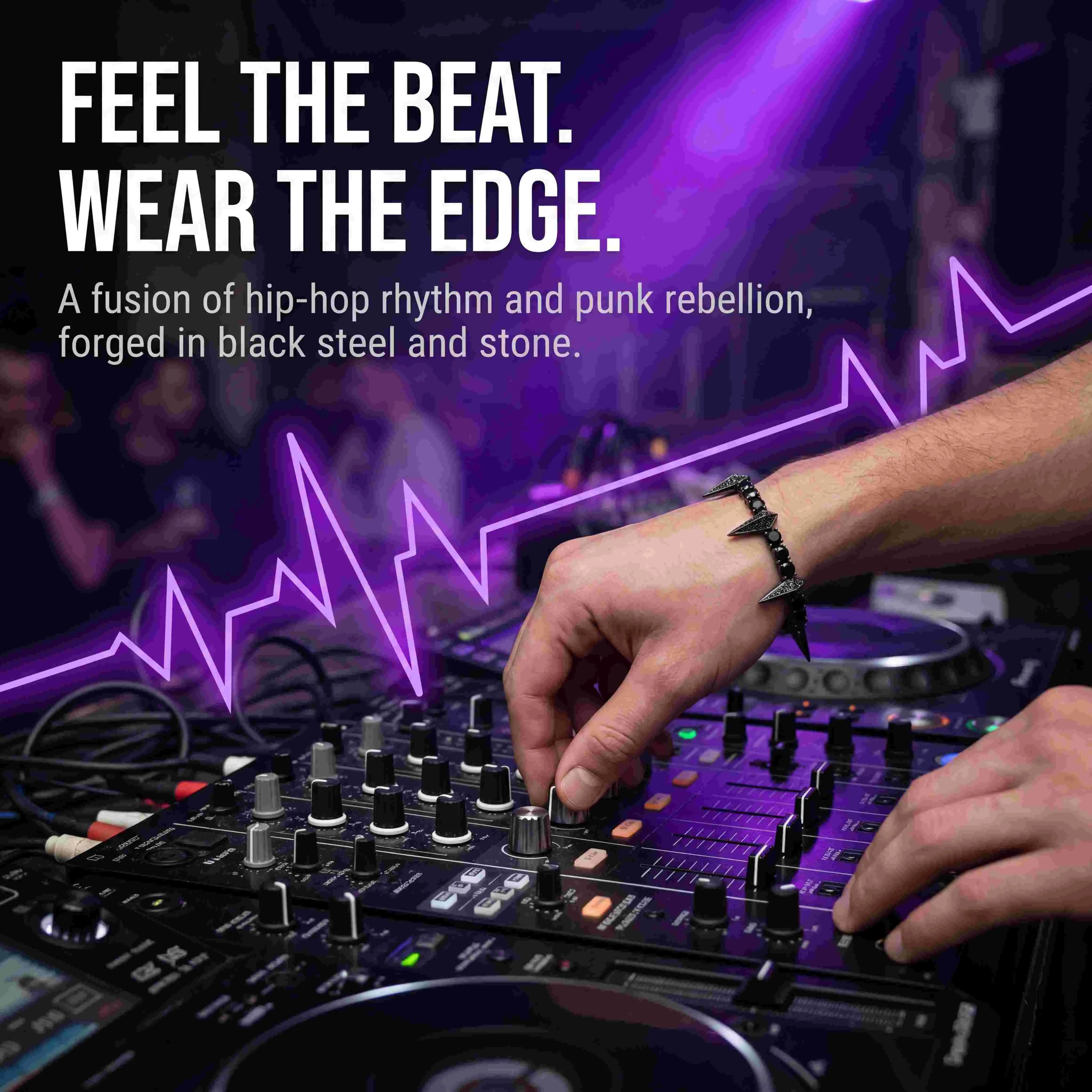 Men's Copper Base Exquisite Trendy Bracelet - Micro-Paved Spikes Zirconia Shine Black Panther, Hip-Hop Punk Style, Secure Clasp, Party-Ready INS Niche Cool Accessory, Chunky Chain, 8In Black Bangle for Male Birthday Gifting, Daily Wear