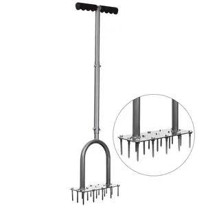 Walensee Lawn Aerator Spike, Metal Manual Dethatching Tool with 15 Iron Spikes, Pre-Assembled Grass Aerator for Yard and Garden, Revives Lawn Health, Patent Pending