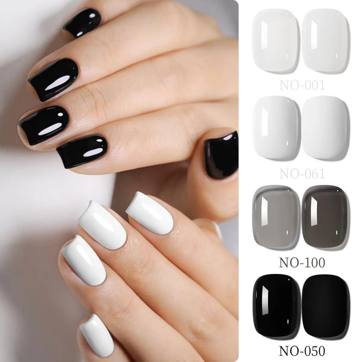 1PC*15ML 4 Colors (Black, White, Gray, Clear) Alcohol-Free, High Saturation, Long-Lasting, Strong Adhesion Perfect for Home Salon Manicures, Salon Nail Care Classic Nail Design Smooth Application Nail Polish