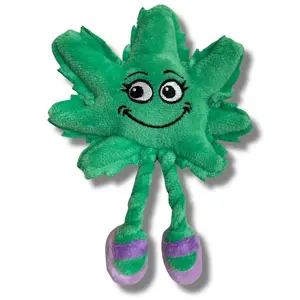 PAW:20 Lil' Mary Jane Leaf Cat Toy - Built-in Catnip Pack and Crinkle Paper - Unique Gift - Perfect for Play and Funny Photos - Shelf Sitter with Dangling Legs