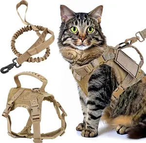 Adjustable 600D Anti-Escape Pet Vest-Leash - Durable, Comfortable And Stylish Cat And Puppy Training Gear hands free leash tactical harness
