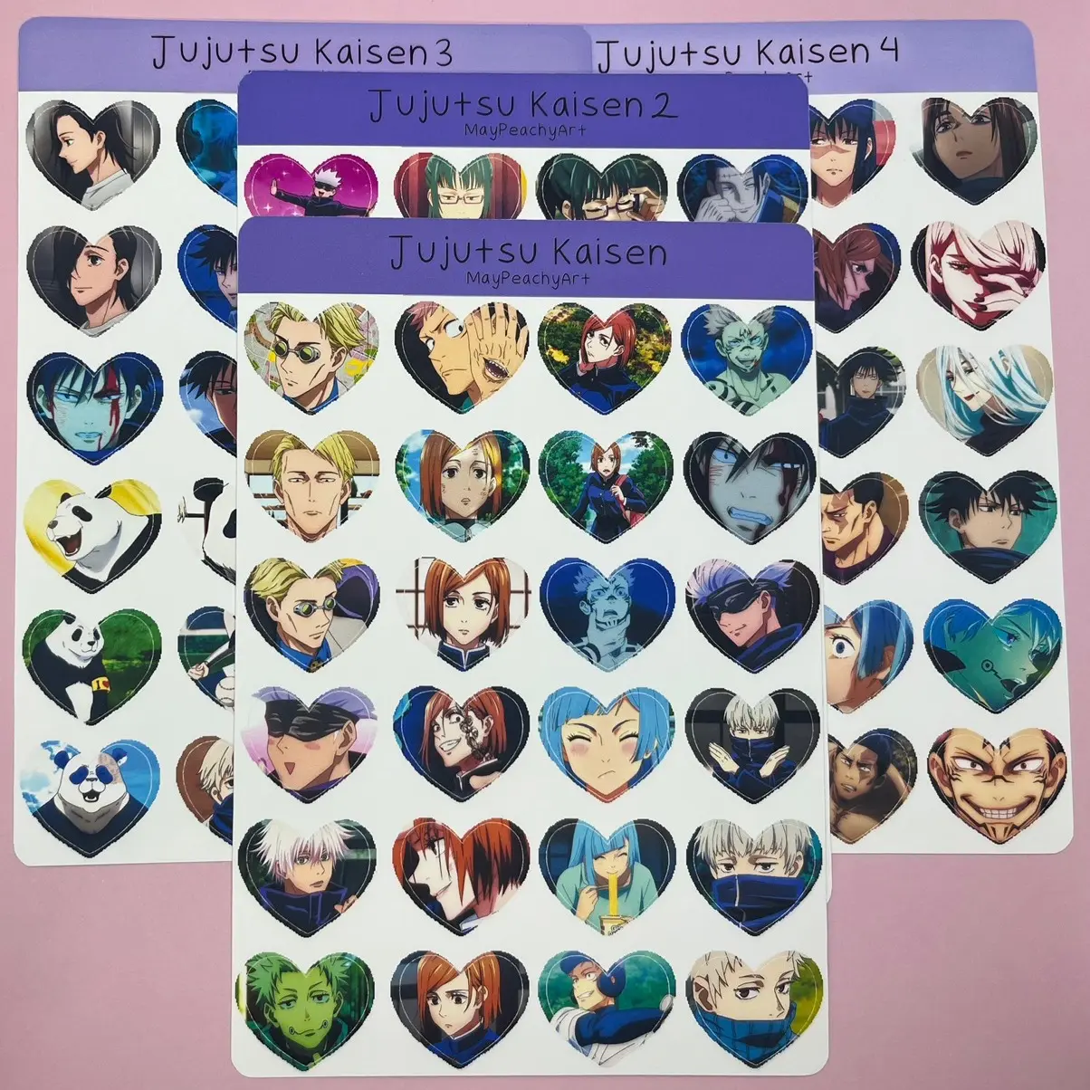 JujutsuSorcerer Anime Heart Sticker Sheet