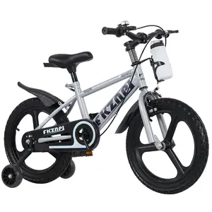 FKZNPJ Kids Bike 18 Inch – High Carbon Steel Frame, Magnesium Alloy Wheels, Training Wheels with Night Glow, Adjustable Seat,  Toddler Bike