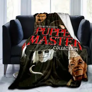 A plush blanket with puppet master design, suitable for game enthusiasts, perfect for the office, home, or bedroom. Ideal for keeping warm while working, gaming, or reading in winter. An excellent gift for family and friends during Christmas and holiday p