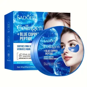 60pcs/30pairs Collagen& Blue Copper Peptide Eyeshade for Women- Firming& Nourishing Paster with Hyaluronic Acid, Fragrance-Free,Sensitive Care,Skincare Routine, Eye Patches, Eye Treatment Mask, Firming Patches, Daily Skincare Users