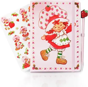 Strawberry Shortcake Journal Set with Pen & Scented Stickers, Strawberry Shortcake Accessories, Journaling Kit, 8 Year Old Girl Birthday Gift, Journal for Girls, Journal Kit, Stationary Set, Diary
