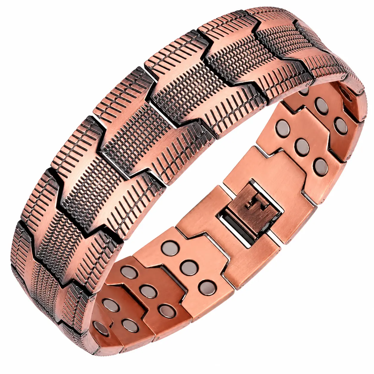 Men's Magnetic Bracelet with 3-Row Neodymium Magnets, Strong Magnetism, Beneficial for Muscles & Blood Circulation, Ideal Gift for Father’s Day, Parties & Birthdays