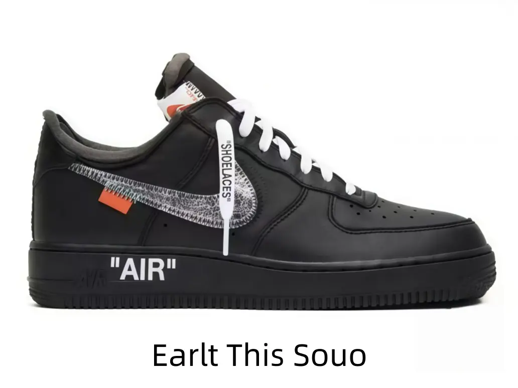 Premium smooth black leather casual athletic shoes adopt classic low-profile silhouette, subtle multi-texture side design and eye-catching sole text detail, favored by sneaker collectors