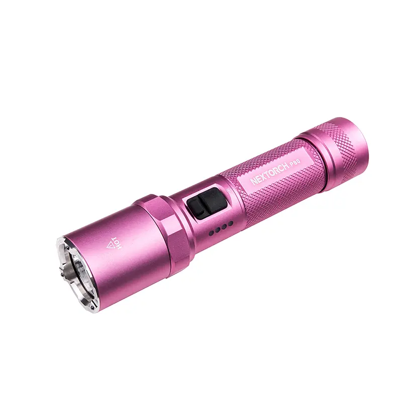 NEXTORCH P80B Pink Rechargeable LED Flashlight (LED Lights), 2100 Lumens (380 m) Compact EDC Handheld Pocket Torch for Adults, Fastcharging Battery Included, 5 Adjustable Light Modes, Waterproof for Home & Emergency Use