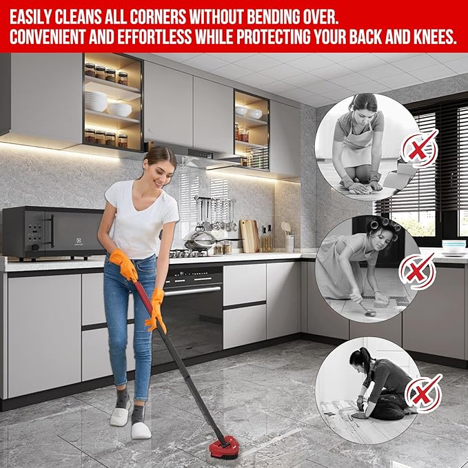 Scrub Brush Compatible with O Cedar Spin Mop, Traingle Shaped Floor Scrubber Mop Replacement Head Base, Floor Scrub Brush Head for Kitchen Cleaning