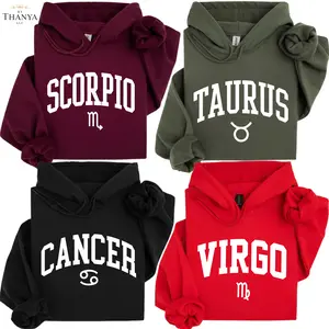 FULL 12 ZODIAC Hoodie – Minimalist Horoscope Sign Hoodies for Women For Mens, Astrology Graphic Pullover Hoodie, Unisex Fleece Sweatshirt, Perfect Birthday Gift for Zodiac Lovers