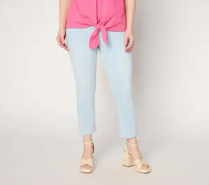 Belle by Kim Gravel Tall TripleLuxe Denim Topstitch Cropped Jean