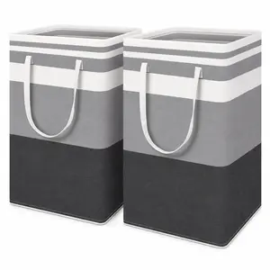 2-piece large laundry basket bag waterproof independent laundry basket foldable high leg clothes basket with extended handle
