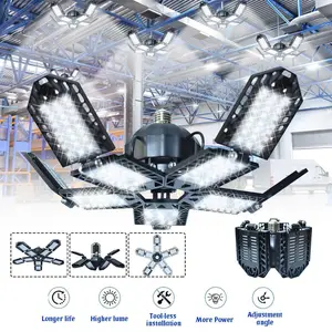 LED Garage Ceiling Light, 200W 10 Deformable Panels 6500K Workshop Lights