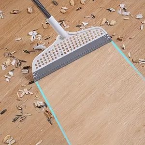 1PC Magical Broom with Detachable Head, Home Cleaning Tool, Household Cleaning Tool, Double-Sided Silicone Scraper for Easy Hair and Dust Removal, Ideal for Hard Floors and Carpets