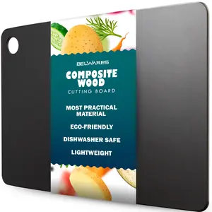 Composite Wood Fiber Cutting Board – 14.5"x11.25" | Rectangular Chopping Board with Hanging Hole - Dishwasher Safe, Heat-Resistant & Knife-Friendly- Ideal for Bread, Meat, Fruit & Vegetables - Daily Use Kitchen Essential