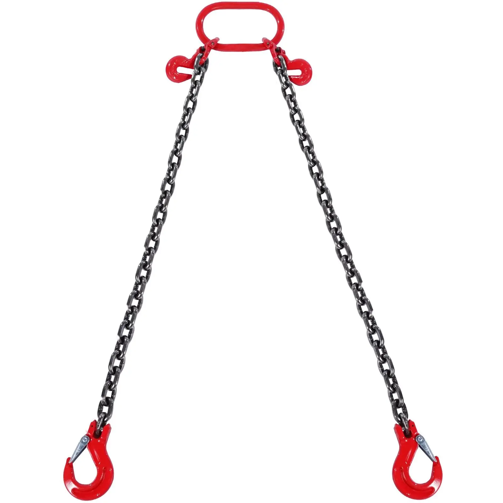 5/16" x 6' Chain Sling, 2-Leg G80 Lifting Chain With Grab Hooks, 6600 Lbs Working Load, Heavy Duty Industrial Rigging Chain For Hoist, Crane, And Lifting Equipment, Durable Steel Construction