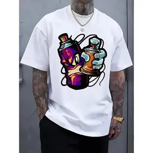 Urban Streetwear Graffiti TShirt for Men and Women Featuring D20 Dice Print Short Sleeve Round Neck Summer Casual and Gaming Friendly Machine Washable