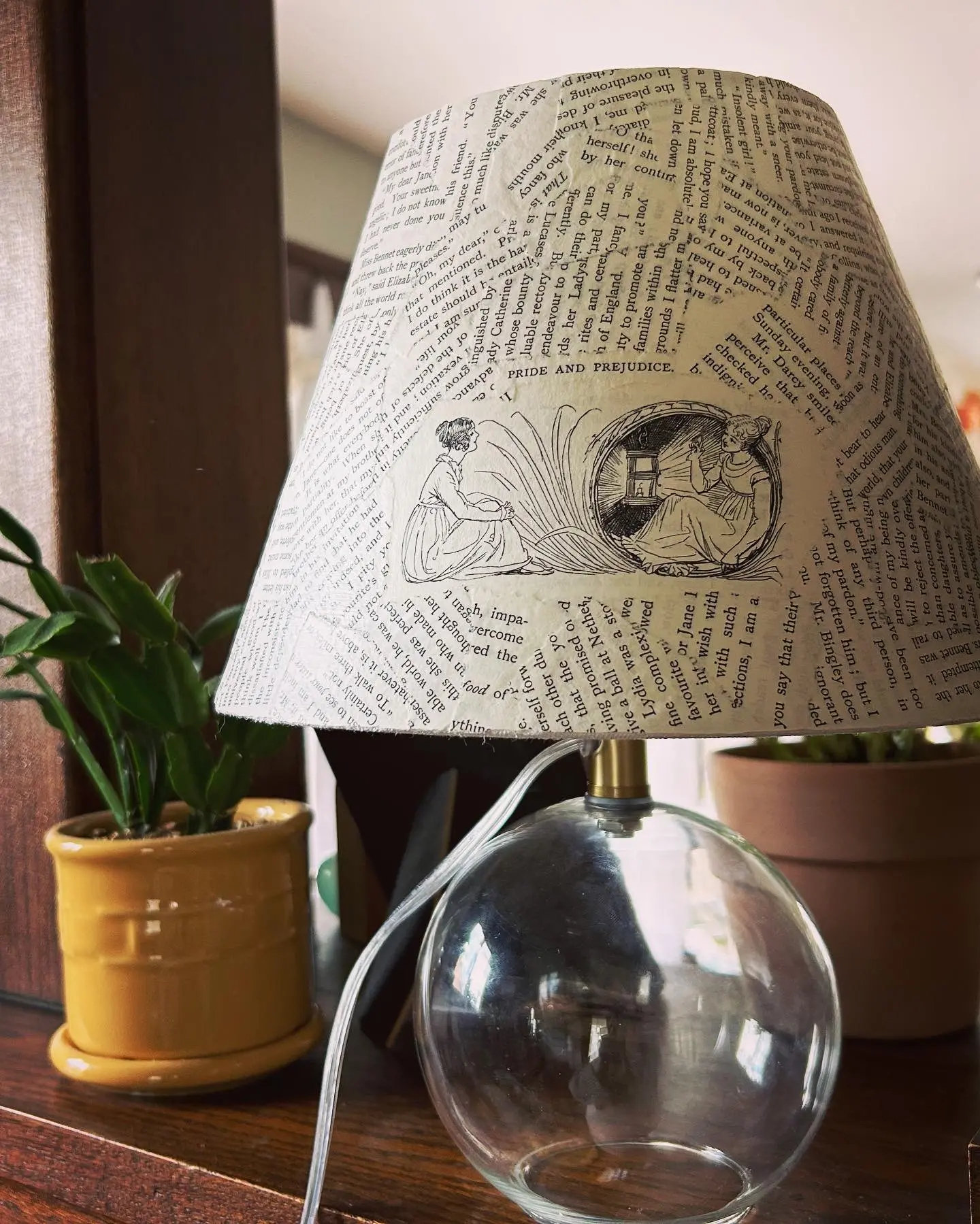 Book page lamp, handmade and custom lampshade, book lover gift, book decor, book nerd