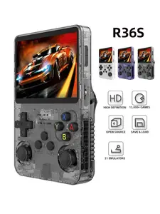 R36S Retro Handheld Videospielkonsole Linux System 3,5 Zoll IPS Bildschirm R35s Pro Tragbarer Taschenvideoplayer 64 GB Spiele