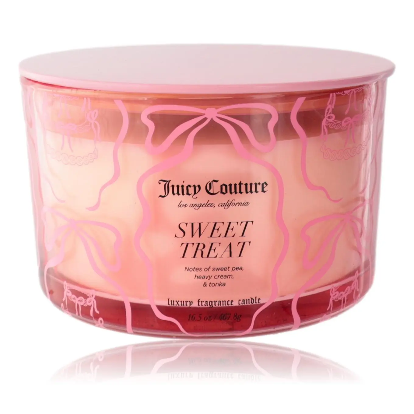 Juicy Couture 16.5 oz Soy Wax Blend 3-Wick Household Candle - Sweet Treat, Heavy Cream Scent, for Home Decor & Home Supplies, Three Wicks