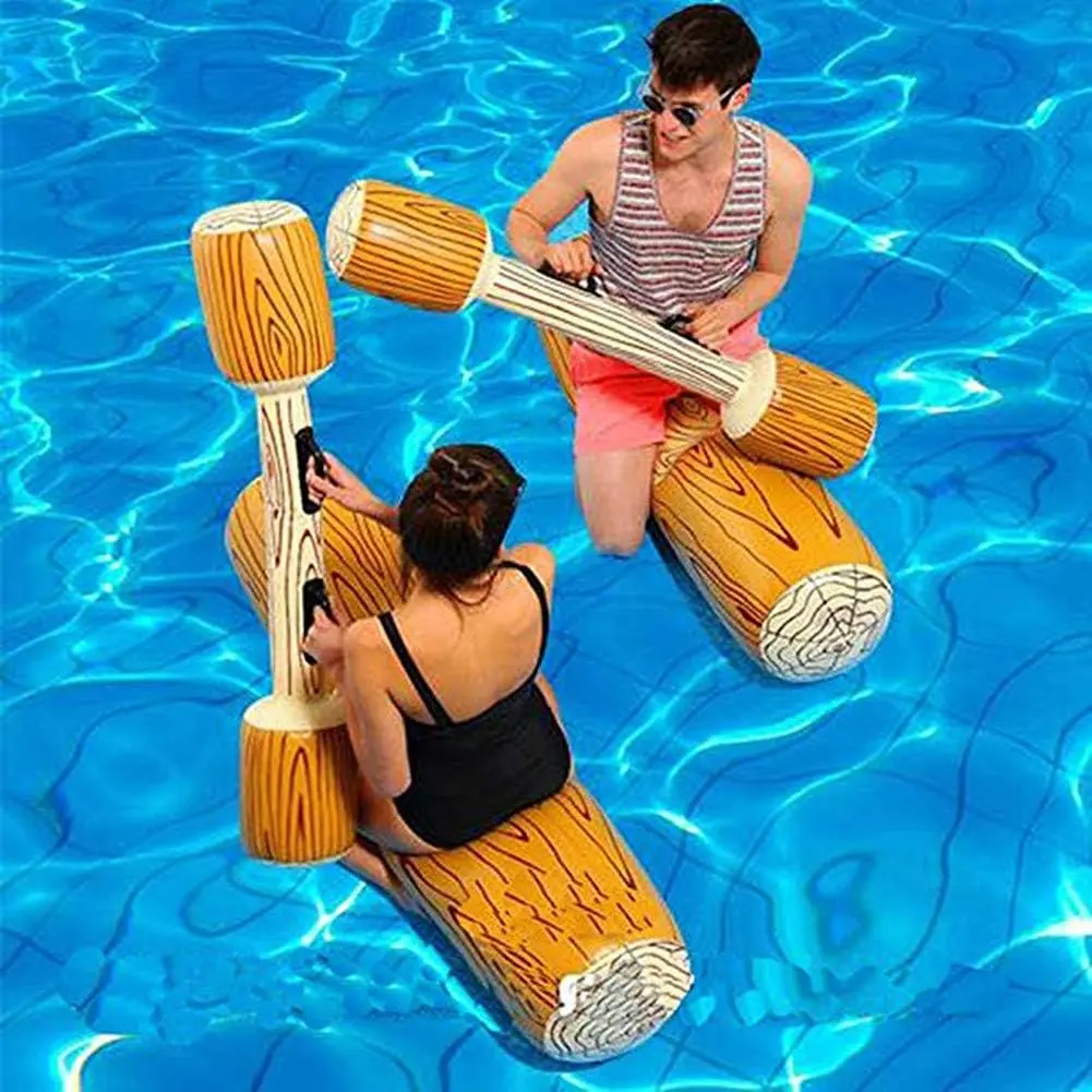 Halloween Fall Gift Summer Spring Gift 4 Pcs Set Inflatable Floating Row Toys, Adult 12 Year Above Pool Party Water Sports Games Log Rafts to Float Toys