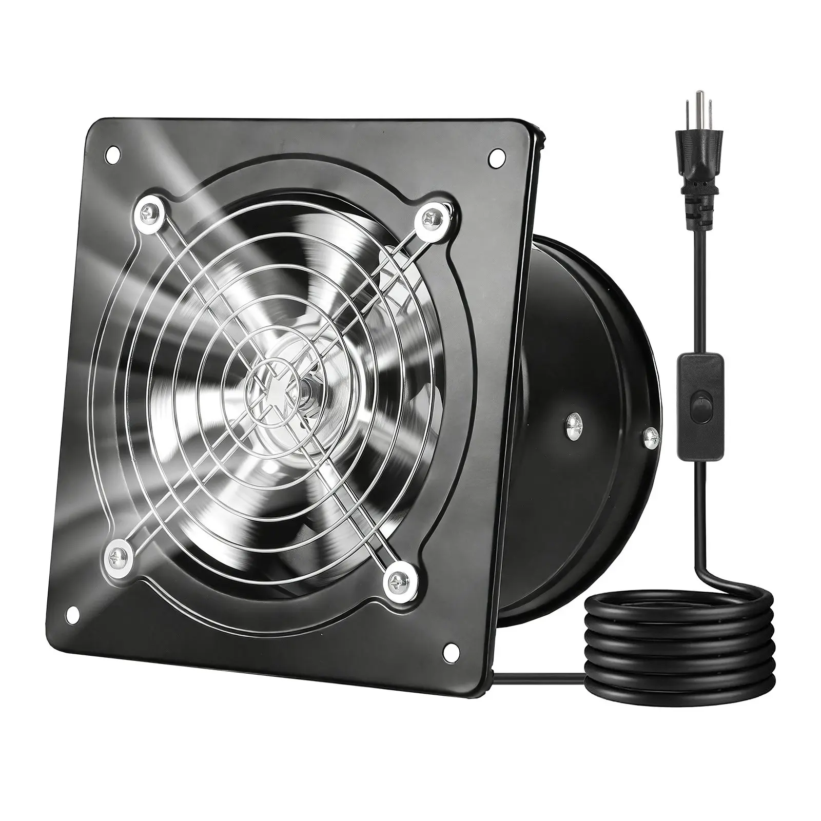 【Summerfinds】VEVOR 6 in High Velocity Wall Mount Exhaust Fan, 308 CFM Ventilation Ventilator, Low-Consumption Extractor with On-Off Control for Attic, Garage | DealsForYouDays