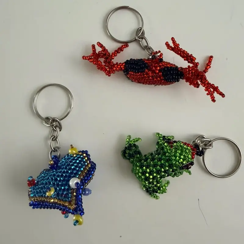 3x $20 - LLAVEROS - Beaded keychains hand made in Mexico - llaveros de Chaquira  hecho a mano - artesanía mexicana