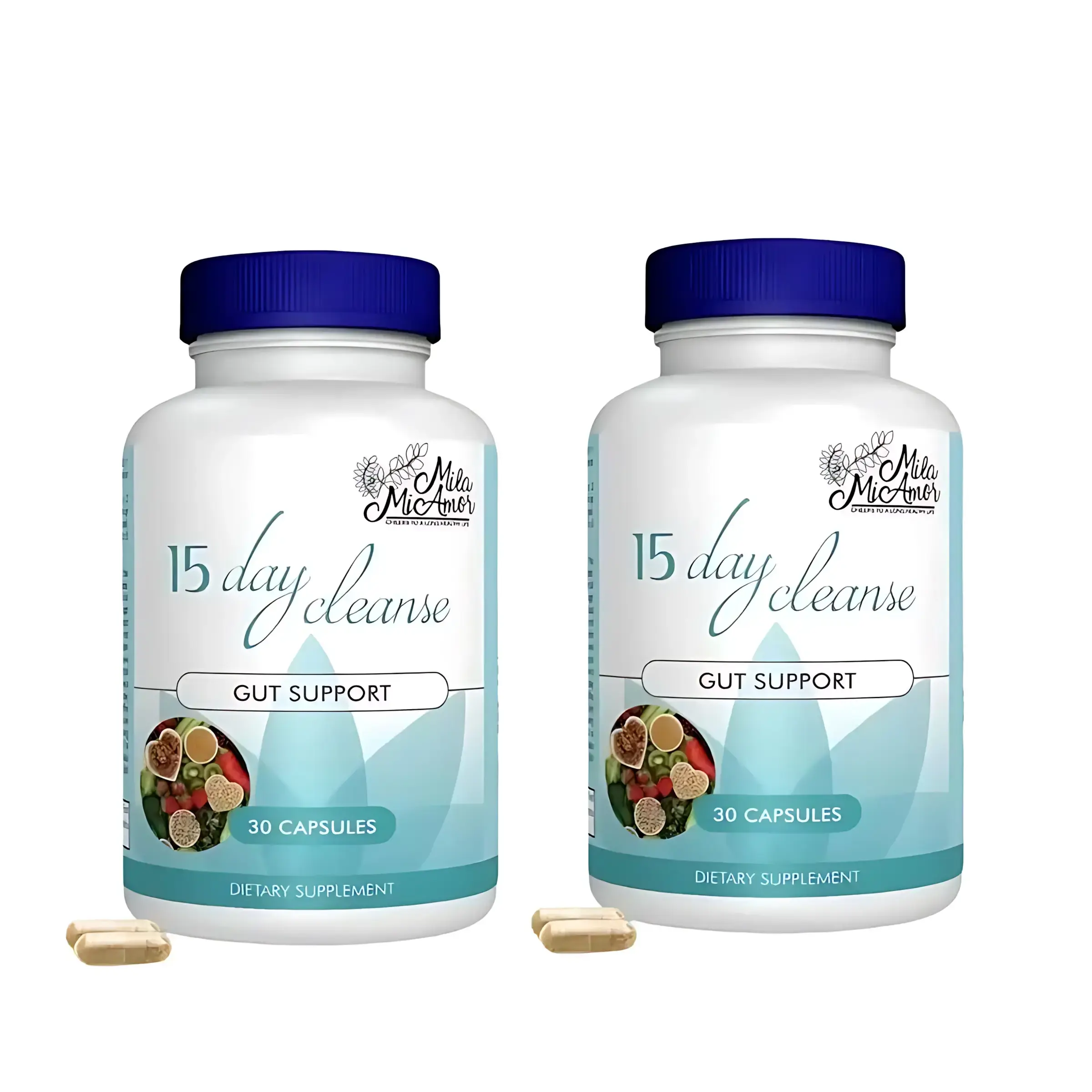 Mila McAnner 15 Day Cleanse Gut and Colon Support Caffeine Free Advanced Formula with Senna Cascara Sagrada Psyllium Husk Non-GMO Probiotics