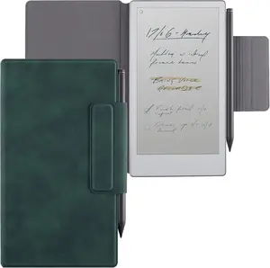 Case for  Paper Pro Move (7.3",2025 Released) | Pen Buckle Design | Thin & Lightweight | Book Folio Style | PU Leather Cover with Sleep/Wake (Pine Green)