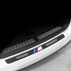 Carbon Fiber Car Decorative Sticker Car Trunk Protective Strip Anti Scratch Decal Car Decals For BMW M Emblem E46 E36 E34 F10 E90 F30 E60 F30 E53 E30 E92 E87