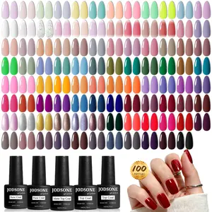 JODSONE 100 PCS Gel Nail Polish Kit No Wipe Soak off Base Coat and Matte Glossy Top Coat Gel Polish Collections Gifts for Manicure Lovers