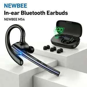 M54 Bluetooth Headset, Wireless Earbud with Dual Mic Noise Cancelling, LED Display Case, Long Battery Life, Comfortable Ear Hook, Hands-Free for Work, Sport & Travel